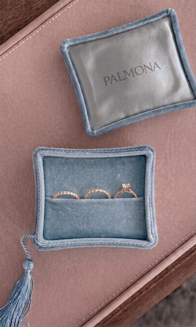 Personalized Velvet Jewellery Box Wedding Ring Holder Monogrammed Keepsake