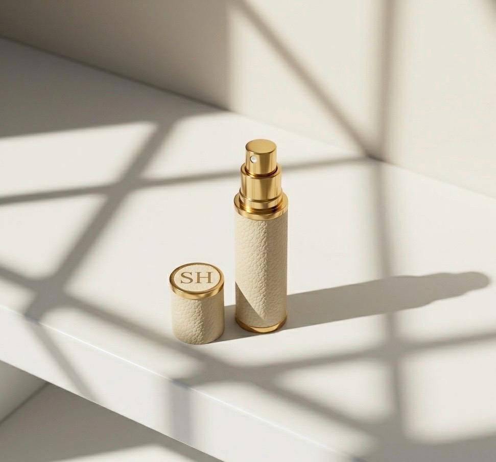 SignatureeStore Personalised Monogram Travel Perfume Atomiser 5ml Leather Spray